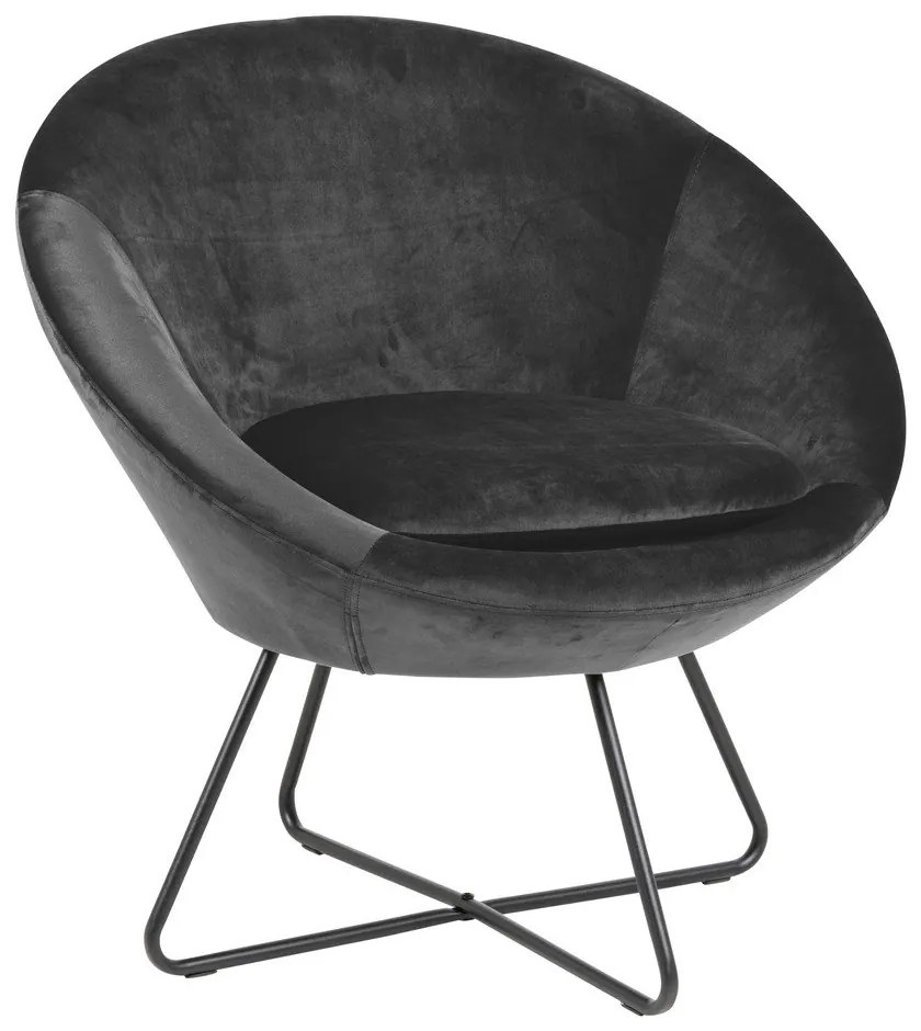 Poltrona in velluto grigio Center - Actona