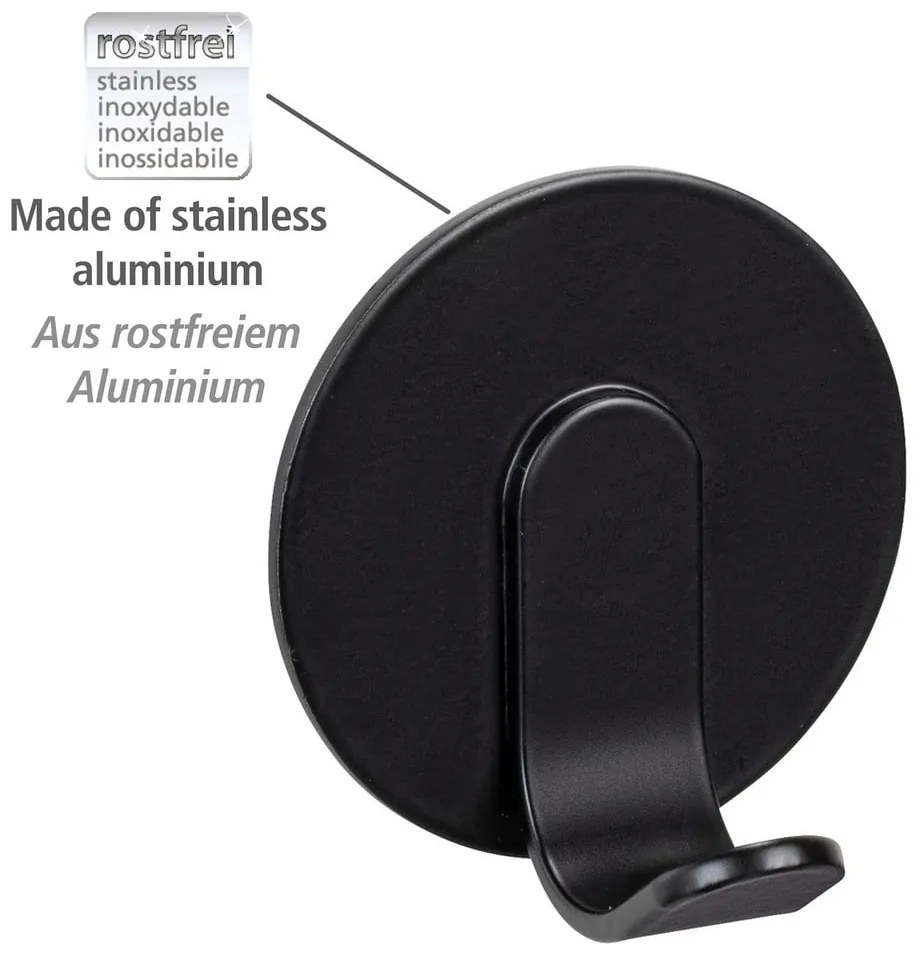 Ganci metallici autoportanti nero opaco in set di 2 pezzi Bivio - Wenko