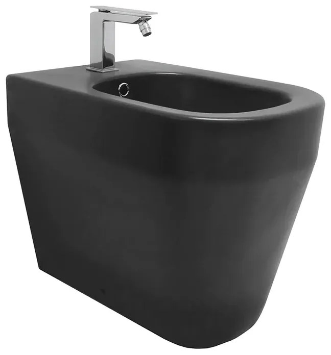 Bidet filomuro Tutto Evo scarico pavimento OLYMPIA CERAMICA L 36 x H 42.5 x P 53 cm nero opaco