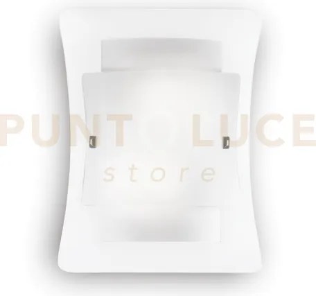 Triplo applique a parete in triplo vetro 2 luci attacco e27 bianco