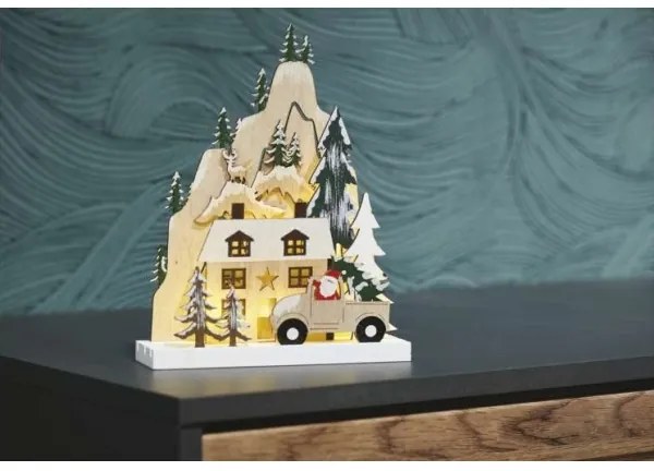 Decorazione natalizia LED 10xLED/2xAA beige