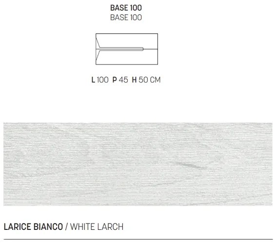 Mobile bagno sospeso 100 cm HAITI 2 cassetti Larice Bianco
