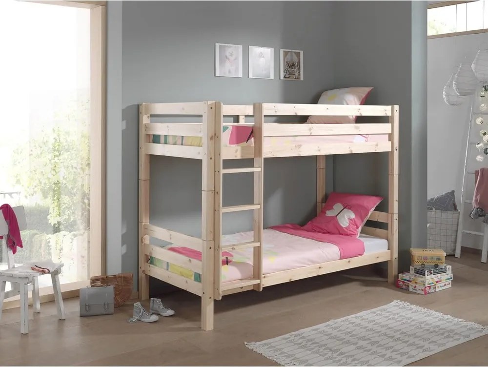 Letto a castello per bambini 90x200 cm in colore naturale Pino - Vipack