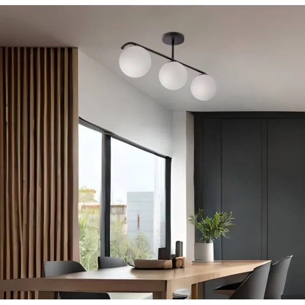 Lampadario a sospensione con supporto rigido AMADEO 3xE14/40W/230V nero