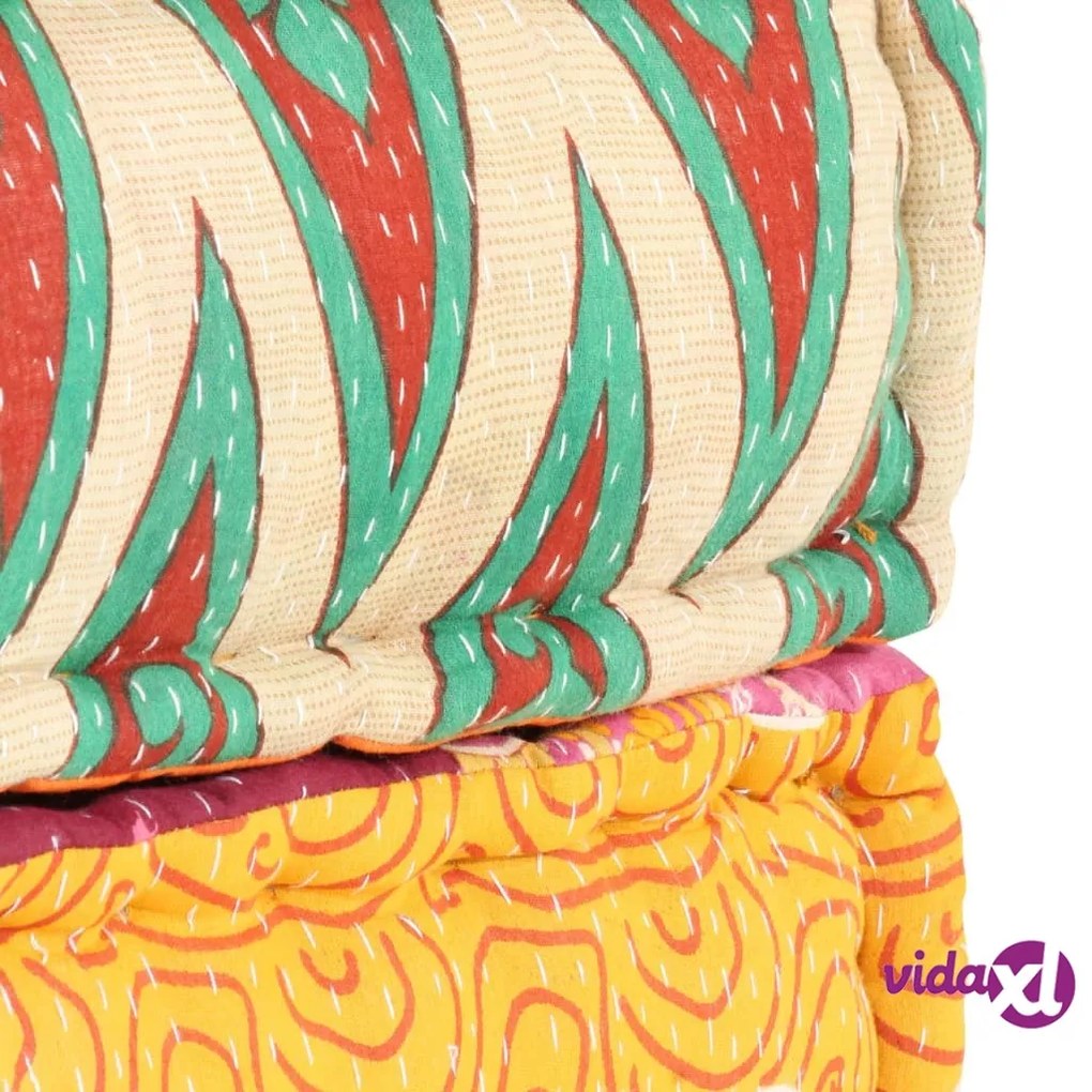 vidaXL Pouf 60x70x36 cm in Tessuto Patchwork