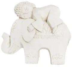 Statua Decorativa DKD Home Decor Bianco Elefante Orientale 44 x 22 x 40 cm