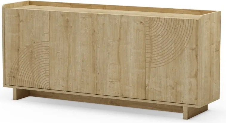 Cassettiera di colore naturale con effetto rovere 180x80x40 cm Daira – Marckeric