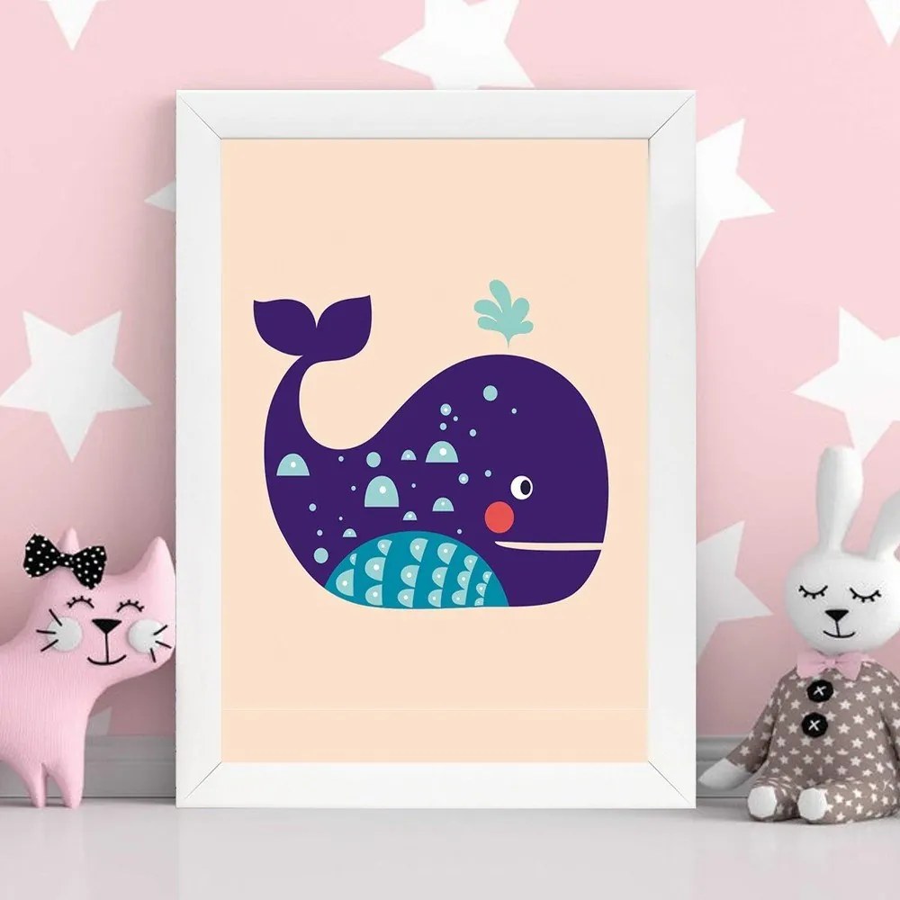 Quadro per bambini 24x29 cm Whale - Wallity