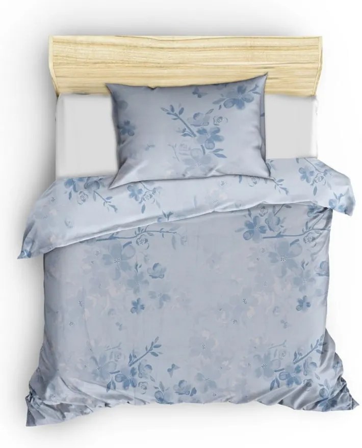 Set copripiumino e federa azzurro in cotone renforcé per letto singolo 140x200 cm Elena – Mijolnir