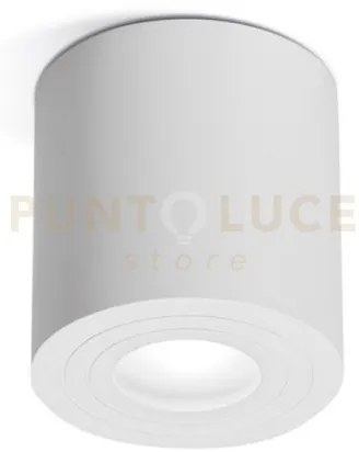 Ges1073- plafoniera alluminio bianco tonda 1 luce attacco gu10 d.9cm