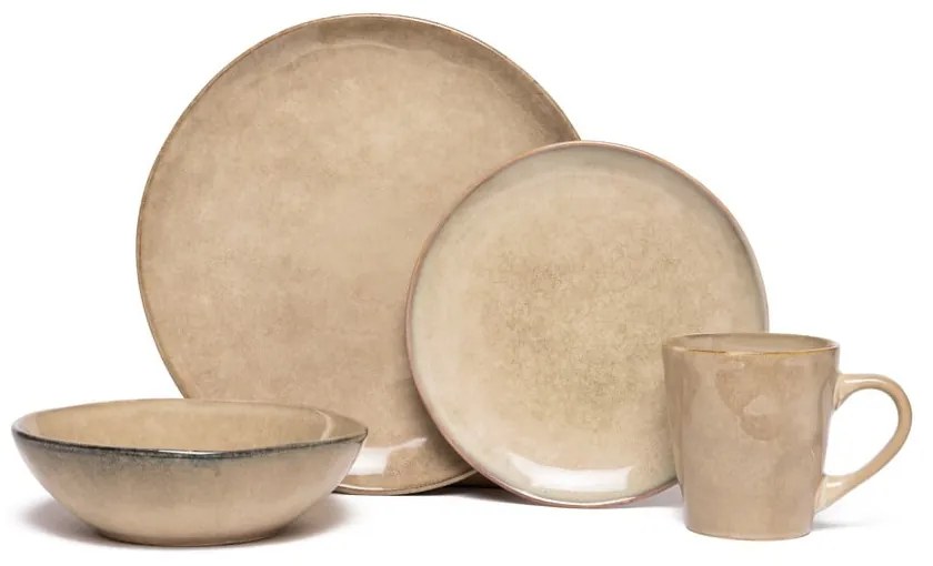 Set da pranzo in gres beige 16 pezzi Glosia - Bonami Selection
