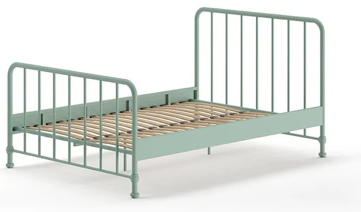 Letto singolo in metallo verde con griglia 140x200 cm BRONXX - Vipack