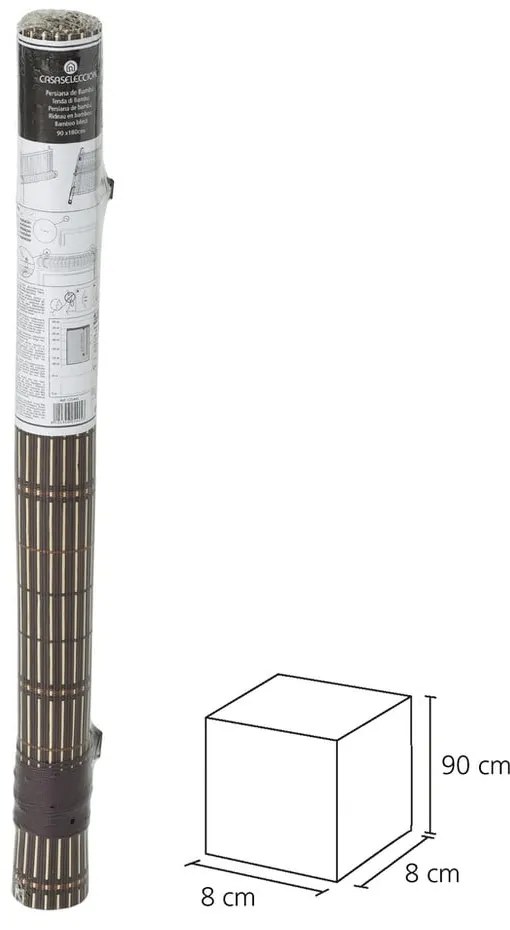 Tenda a rullo in bambù marrone scuro 90x180 cm Natural Life - Casa Selección