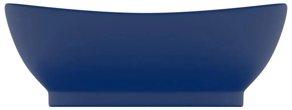 Lavabo con Troppopieno Ovale Blu Scuro Opaco 58,5x39cm Ceramica