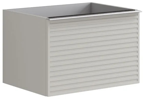 Mobile da bagno sotto lavabo Pixel stripes grigio pastello e maniglia alluminio brillante laccato opaco L 60 x H 40 x P 45.5 cm 2 cassetti, lavabo non incluso