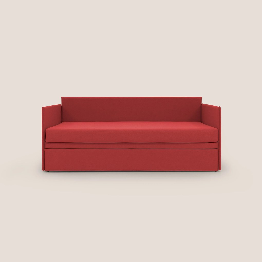 Brenta Divano duplex con doppio letto in tessuto simil cotone impermeabile T13 rosso