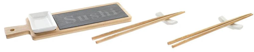 Set per Sushi DKD Home Decor Naturale Lavagna Bambù (28 x 9 x 2 cm)