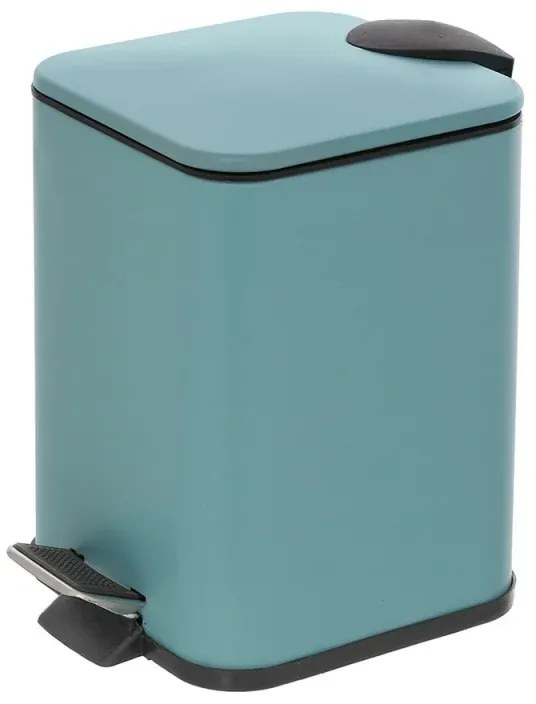 Pattumiera bagno 3lt in acciaio turchese pastello con secchio estraibile