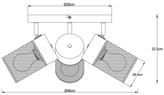 Brilliant - Faretto KAMOLO 3xE27/40W/230V nero