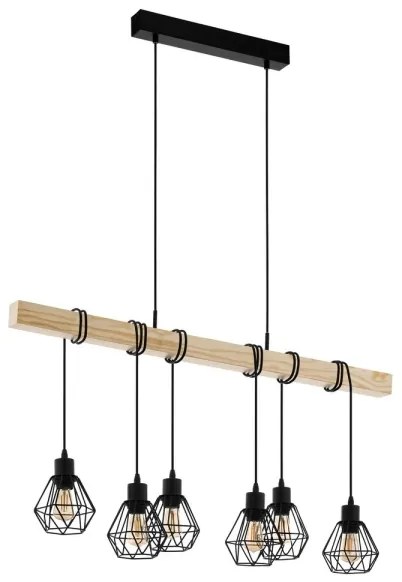 Eglo 44076 - Lampadario a cavo TOWNSHEND 6xE27/60W/230V