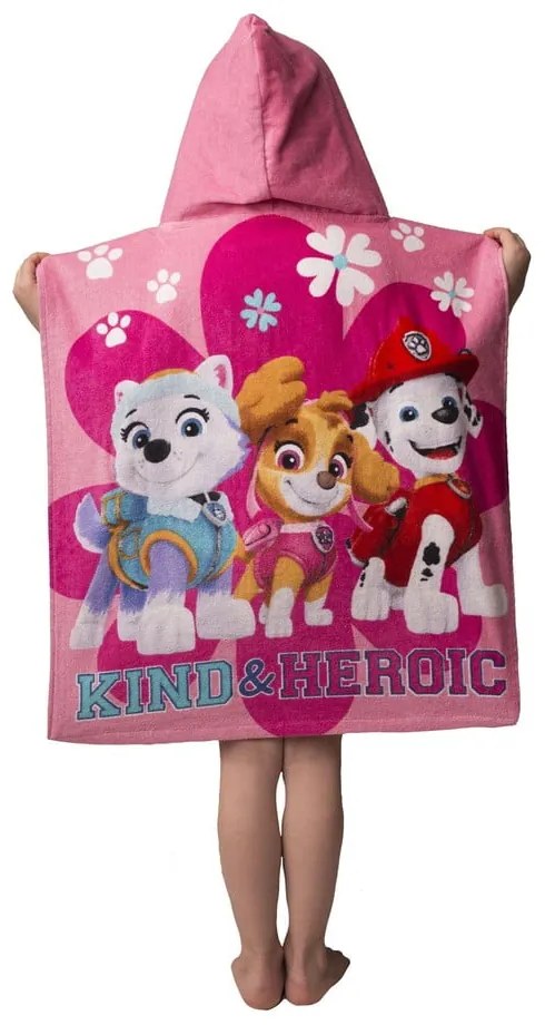 Poncho bambino in spugna rosa Paw Patrol - Jerry Fabrics