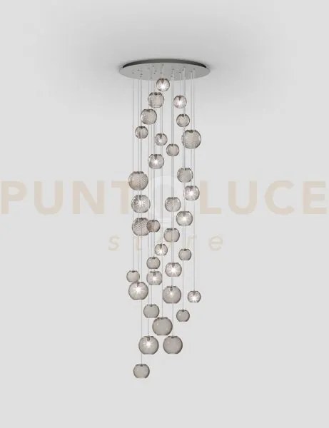 Oto sospensione rc fume' rigato nickel satinato 12 luci attacco g9