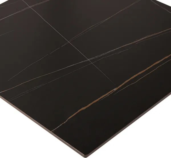 Piano per tavolo quadrato in pietra effetto marmo Nero 70x70 cm