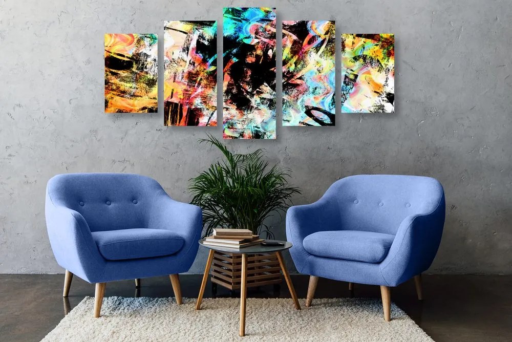 Quadri 5 pezzi – Arte di graffiti unica