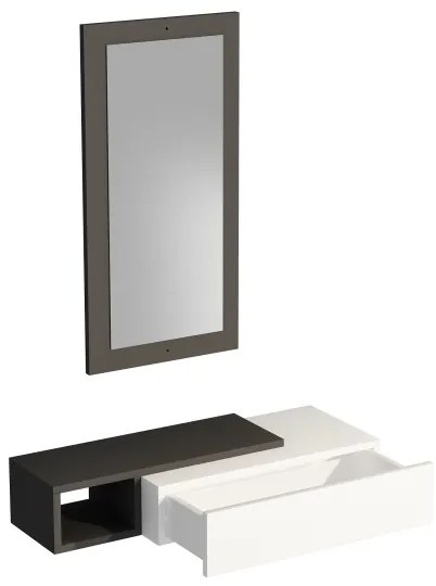 Mensola + specchio a parete VIEN bianco/antracite