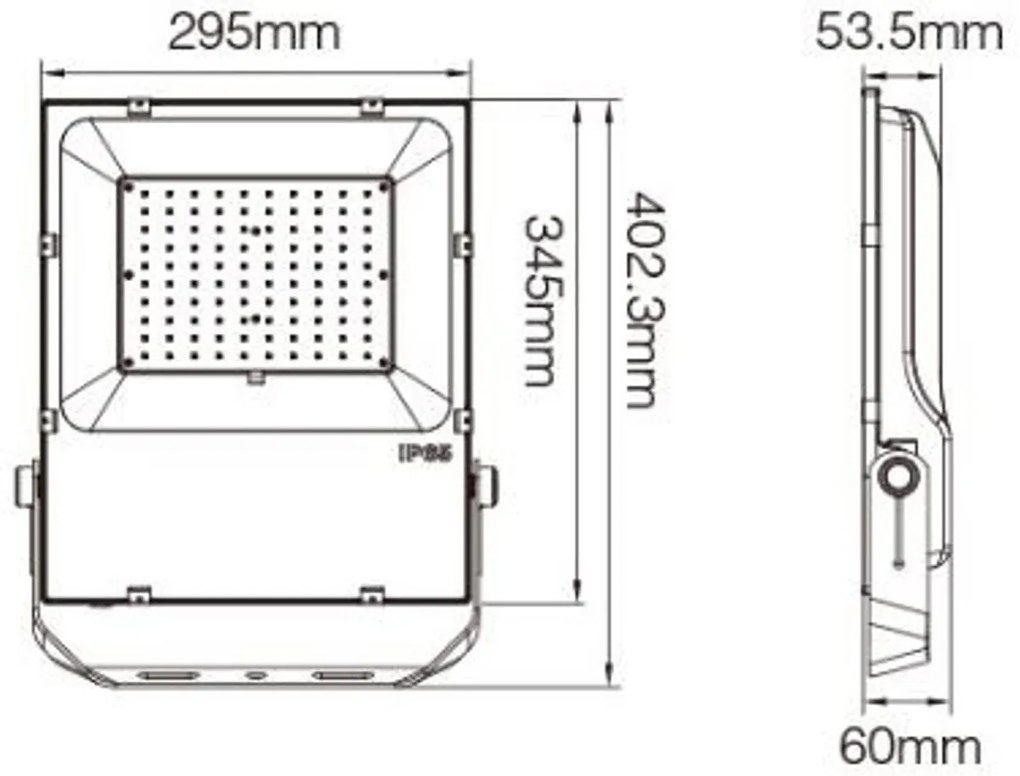 Faro LED 100W RGB+CCT  IP65 Dimmerabile - RF 24 GHz Colore RGB+CCT
