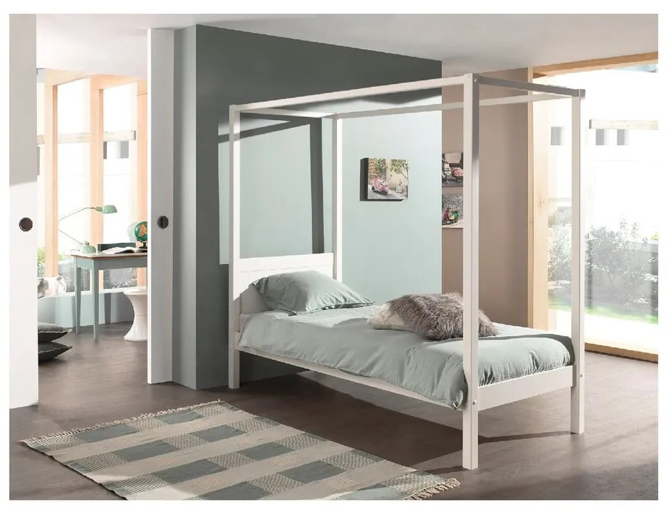 Letto bianco per bambini 90x200 cm PINO CANOPY - Vipack