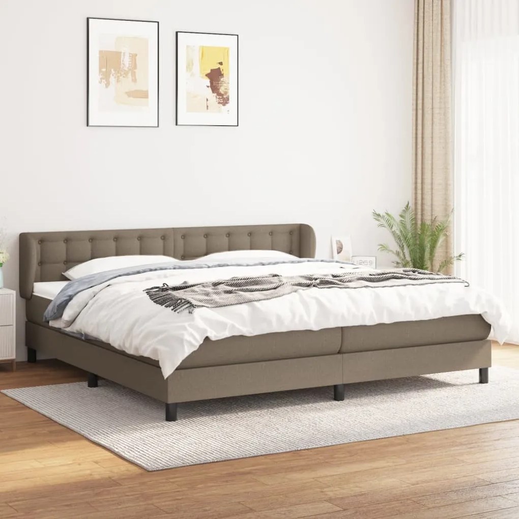 Giroletto a molle con materasso tortora 200x200 cm in tessuto