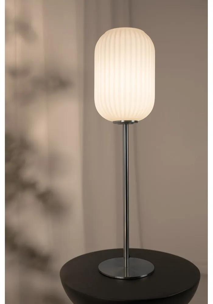 Lampada da tavolo in bianco e argento (altezza 55 cm) Cava - Markslöjd