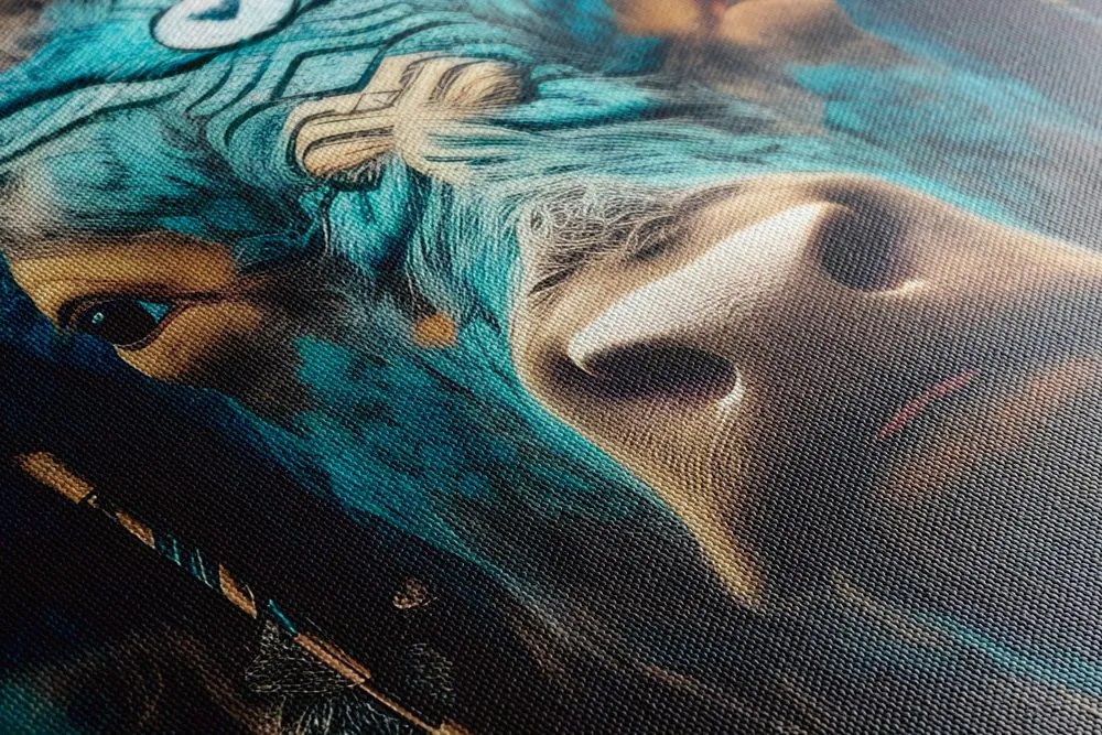 Quadro su tela – Bufalo blu-oro