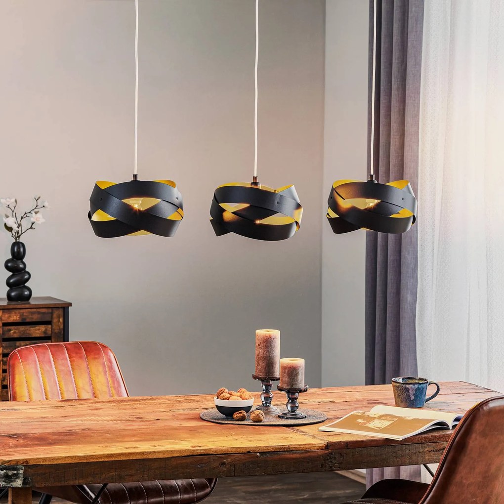 Lampada a sospensione Tornado Domiluce, dimmerabile, Nero, Soggiorno / Sala da pranzo, Metallo, Moderno, Lampada a sospensione