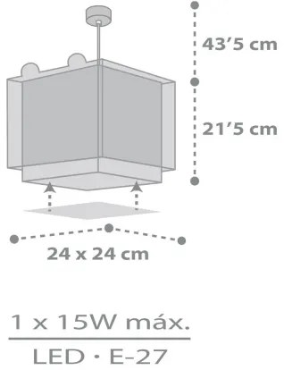 Dalber 64562 - Lampadario per bambini LITTLE TIGER 1xE27/60W/230V