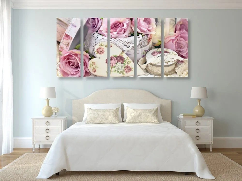 Quadri 5 pezzi – Stile vintage romantico