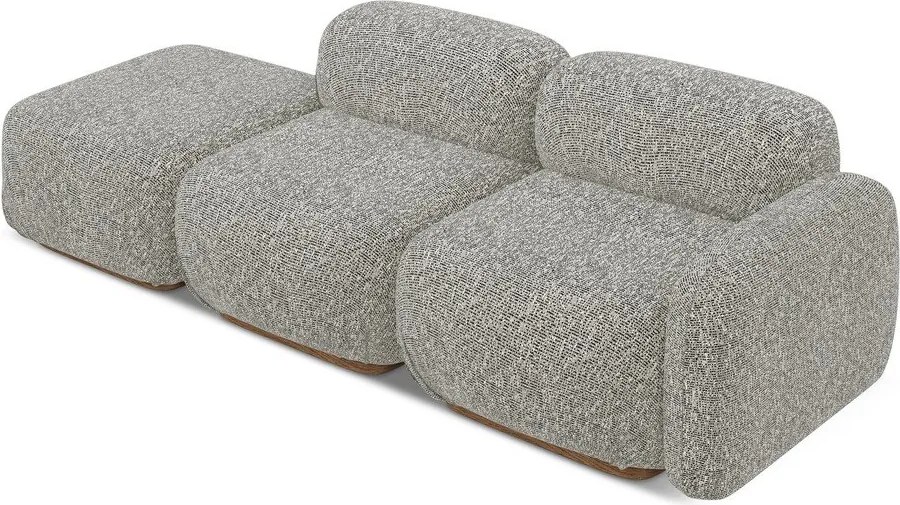 Chaise lounge componibile grigia (con penisola a destra) Ailani – Makamii
