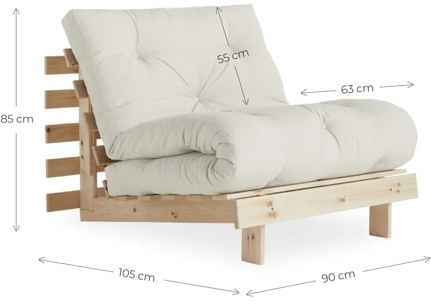 Poltrona greige allungabile con rivestimento in lino Roots – Karup Design