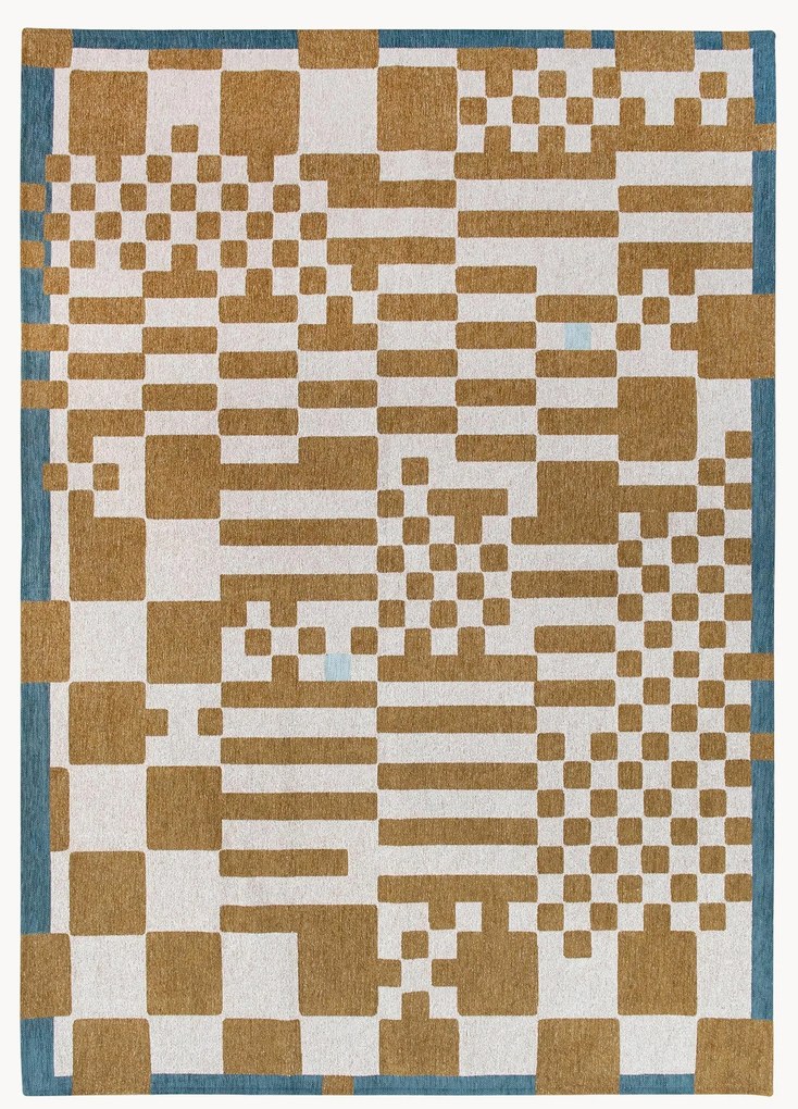 Tappeto jacquard a tessitura piatta con motivo grafico Chess