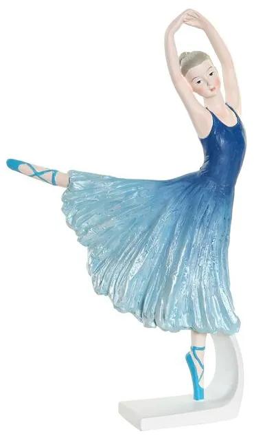 Statua ballerina danzante DKD Home Decor Azzurro Resina (13 x 6 x 22.5 cm)