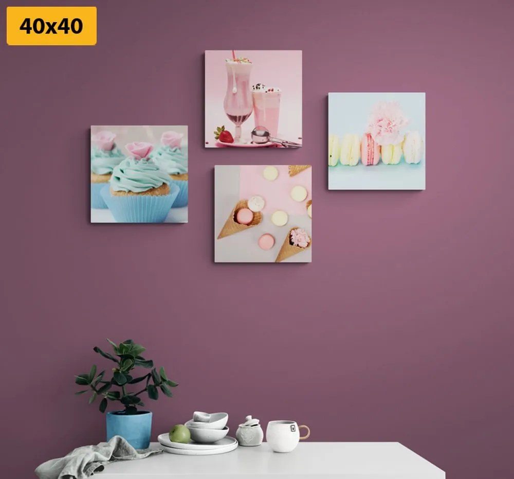 Set di quadri – Dolce prelibatezza con bevanda