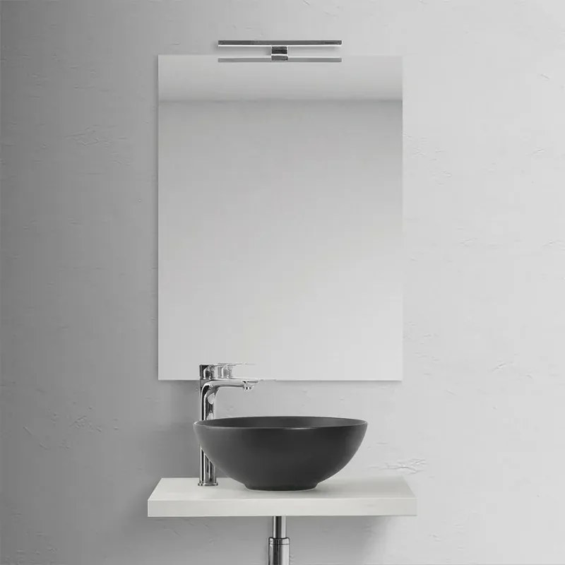Lavamani da appoggio a bacinella 40 cm in ceramica nero opaco