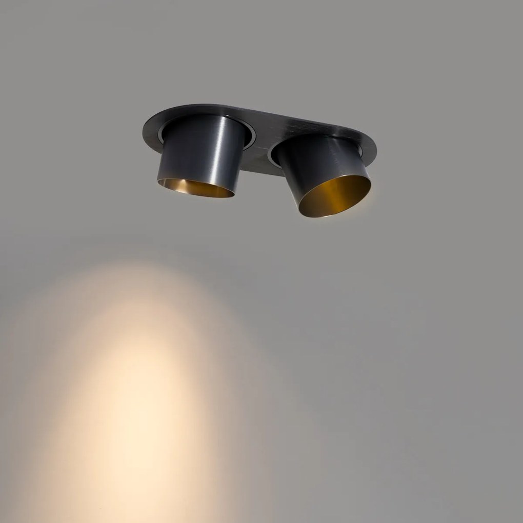 Faretto da incasso rotondo canna di fucile GU10 70 mm orientabile 2 luci - Installa