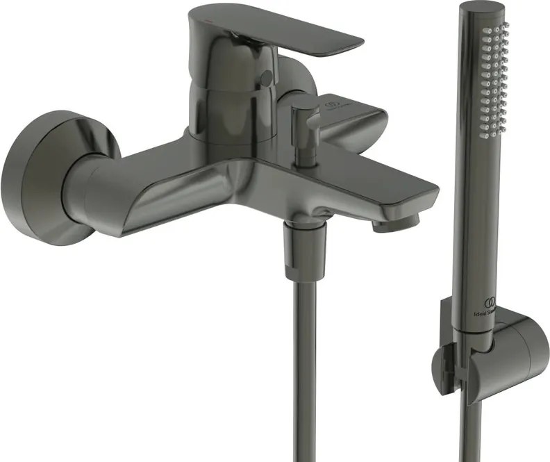 Rubinetto per vasca getto laminare cristallino Concept Air per muro grigio spazzolato IDEAL STANDARD
