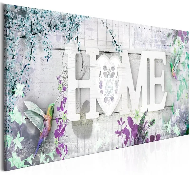 Quadro Home and Hummingbirds (1 Part) Green Narrow