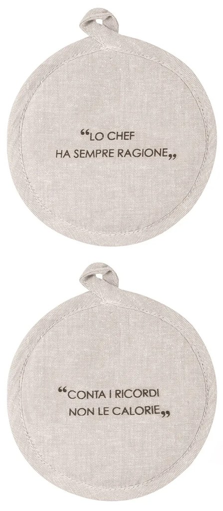 Set 2 presine 17 cm tortora con scritta
