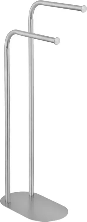 Piantana porta asciugamani a due bracci in acciaio inox satinato