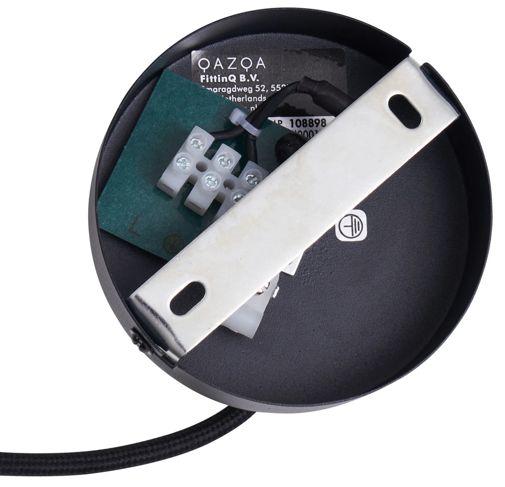 Lampada a sospensione Japandi nera con bambù - Kea