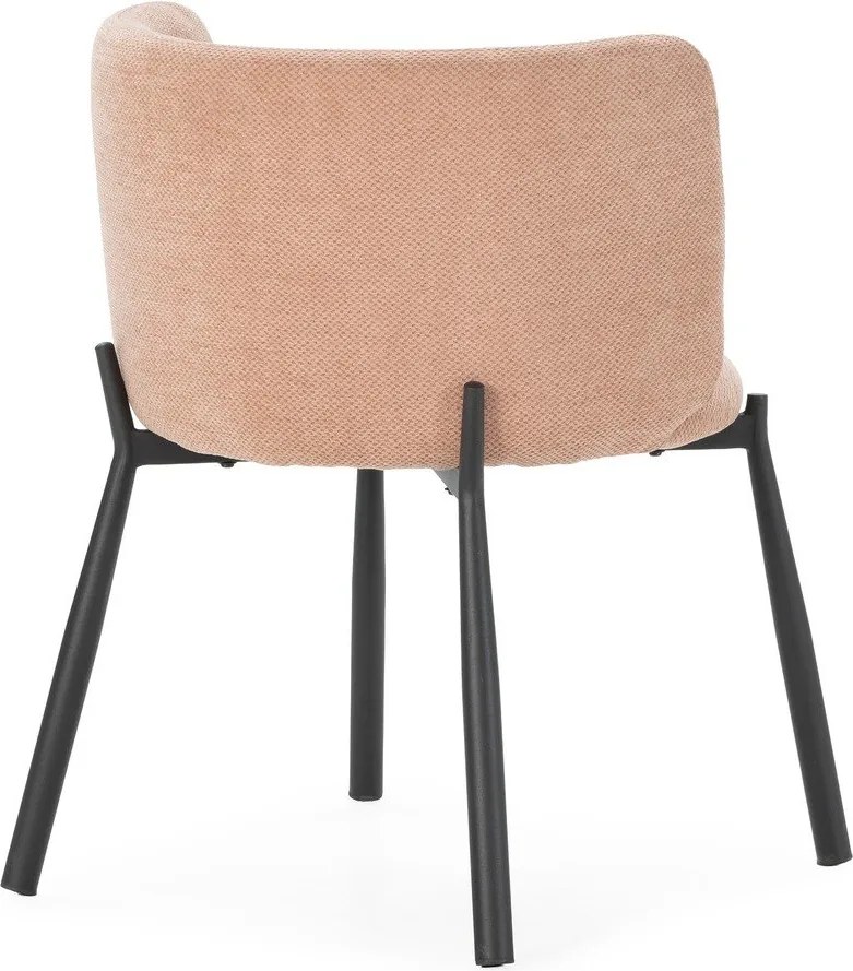 Set di sedie da pranzo color pesca in imbottito 2 pz Ginny – MOME